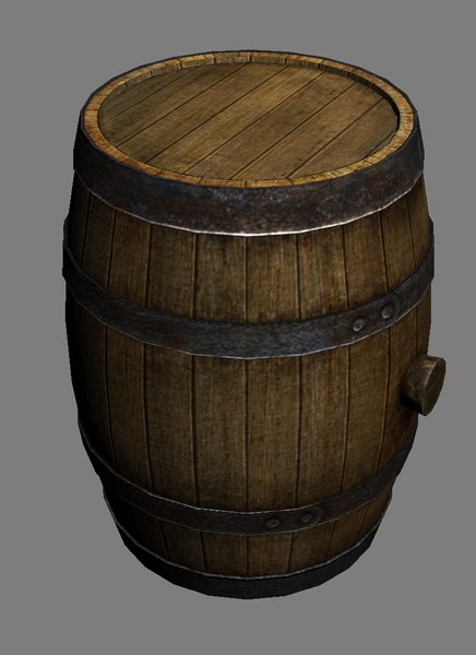 3ds wooden barrel