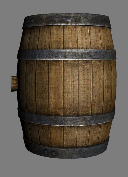 3ds wooden barrel