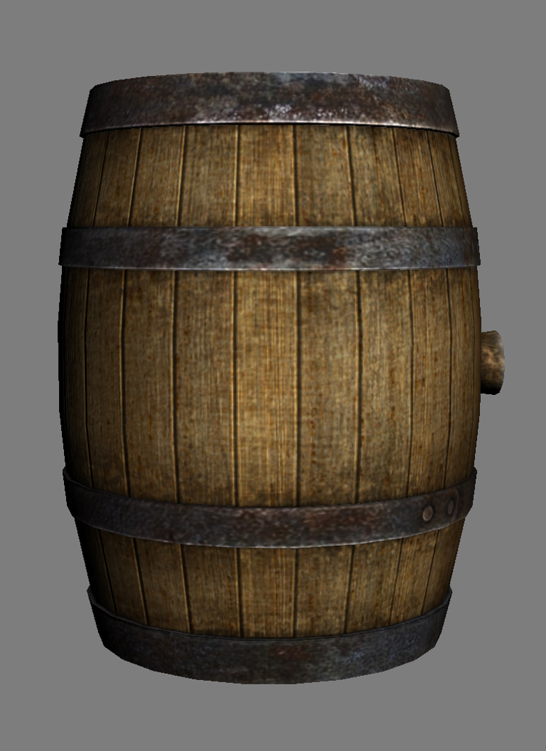 3ds wooden barrel