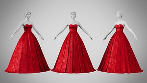 3D Dress 48 Ruby Velvet With Design model