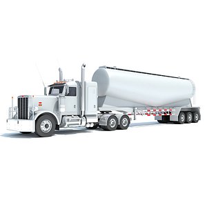Semi Truck with Tank Trailer 3D model
