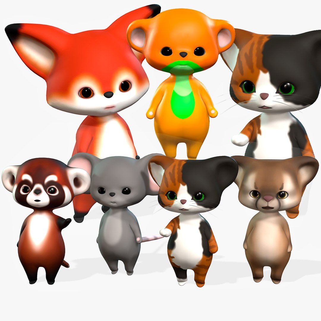 3D CARTOON Cat - Mouse - Fox - CHARACTERS - Mega Pack DOWNLOAD ...