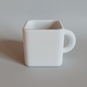 3D Square Mug model