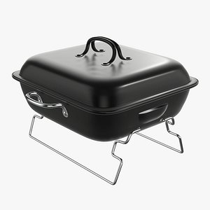 Portable charcoal steel grill bbq small with cap