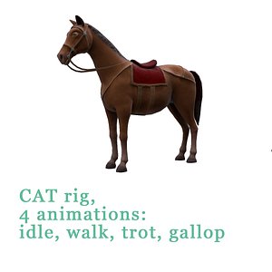 horse saddle animations 3D model