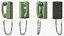 3D Vintage Green Rotary Wall Phone