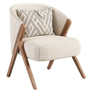 3D ZARA HOME UPHOLSTERED BOUCLE ARMCHAIR