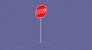 free stop sign 3d model