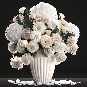 3D bouquet wthite flowers