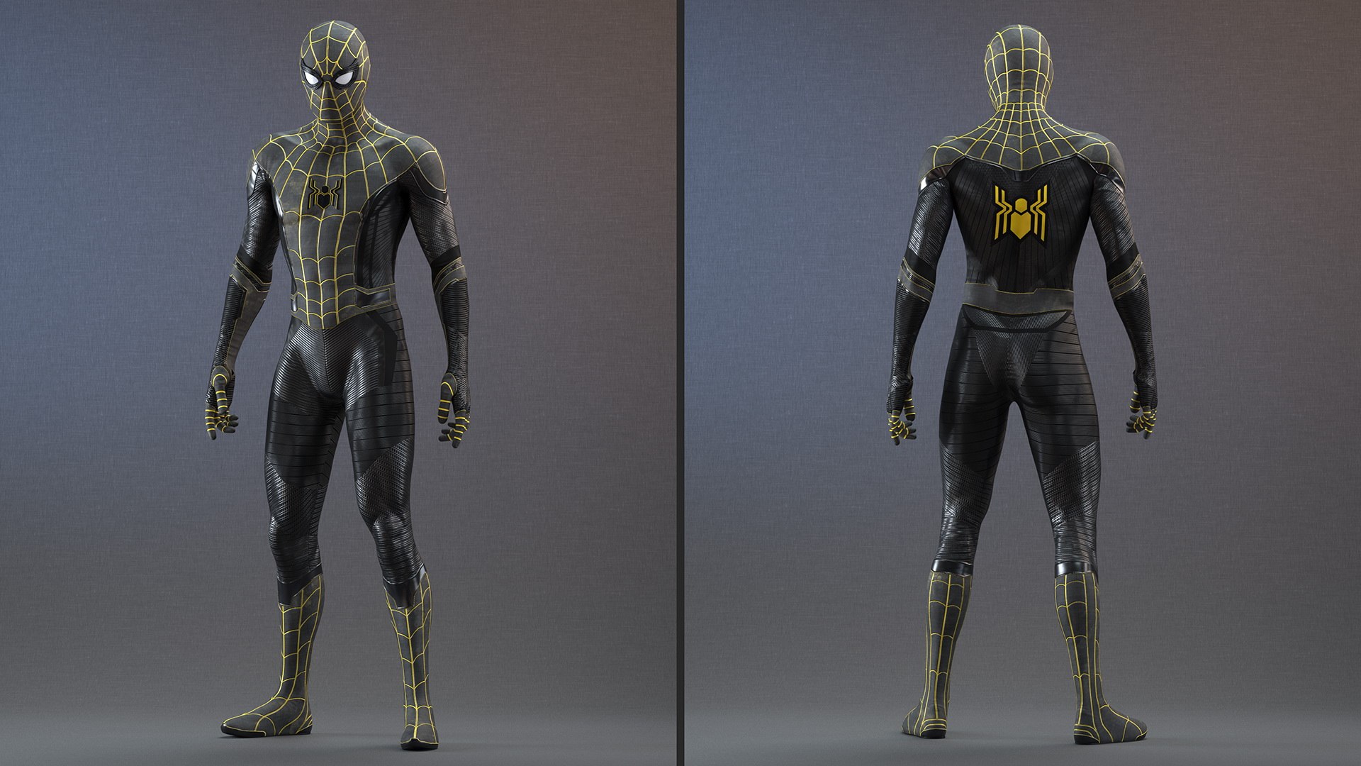 3D Spiderman Black Suit Standing Pose - TurboSquid 2097713
