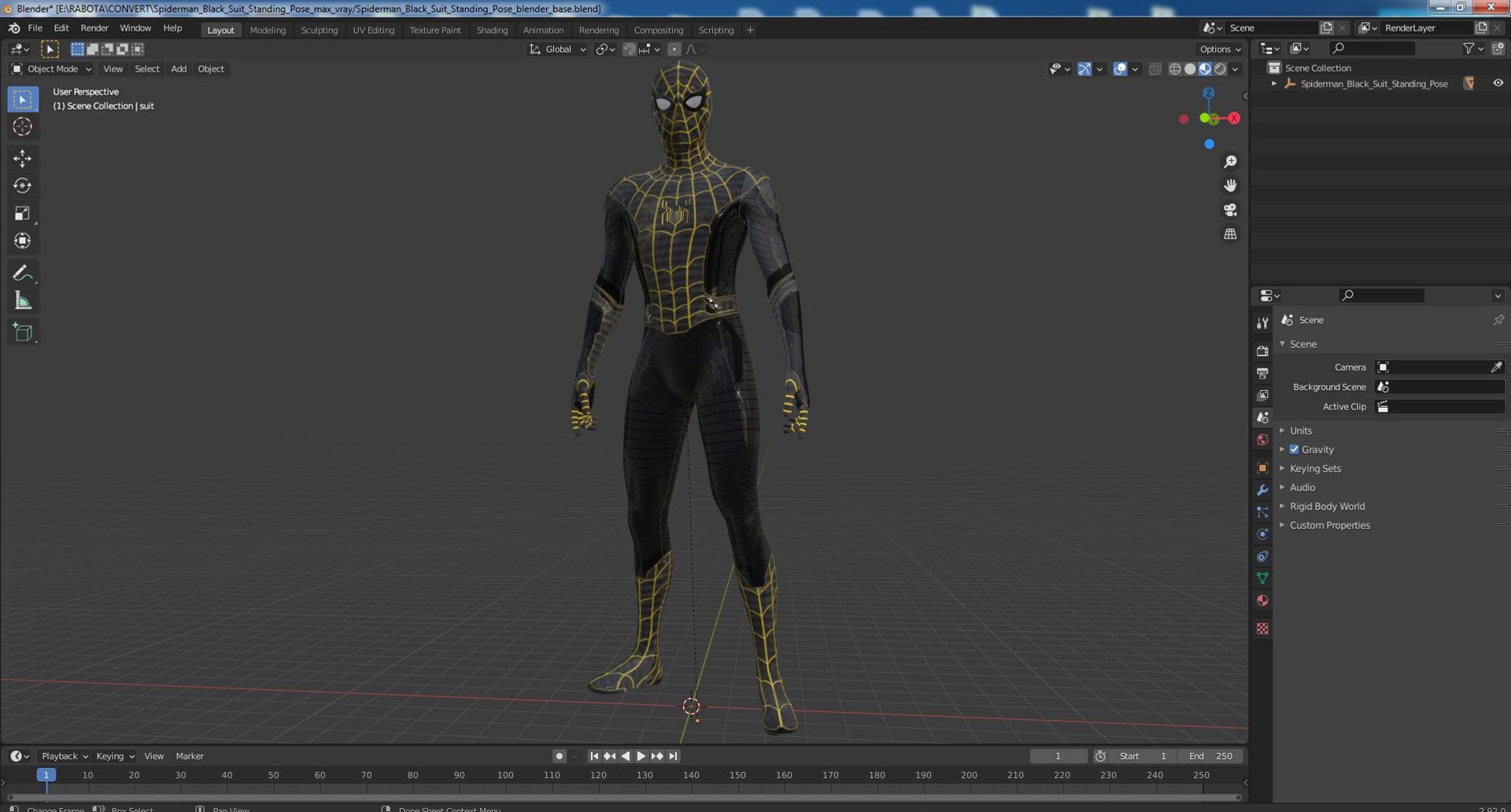 3D Spiderman Black Suit Standing Pose - TurboSquid 2097713