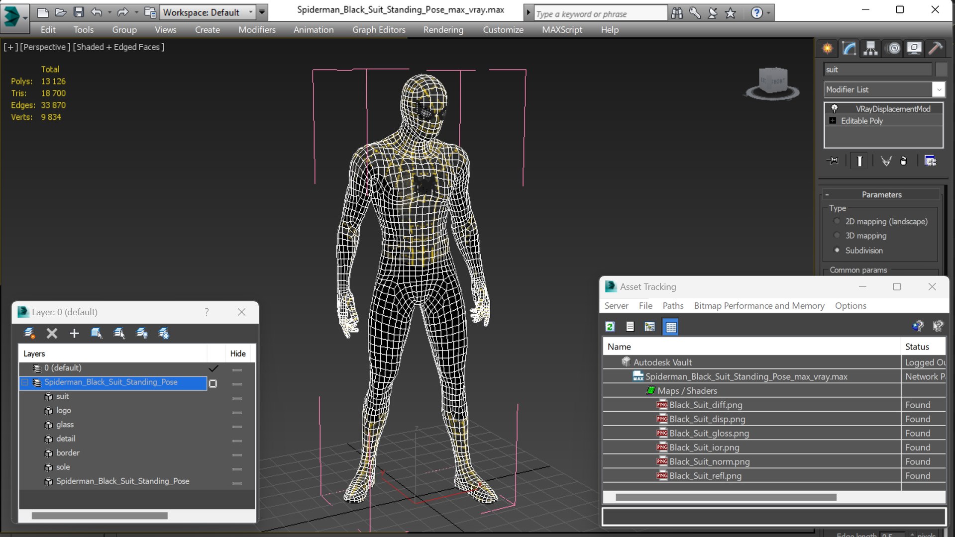 3D Spiderman Black Suit Standing Pose - TurboSquid 2097713