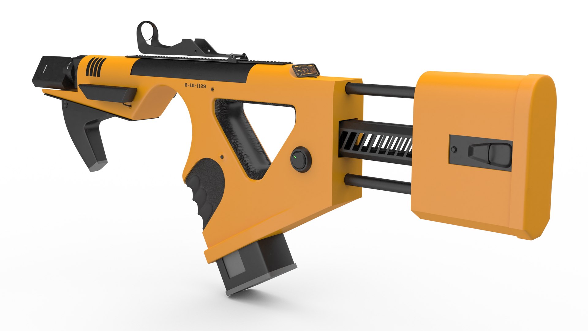 Sci-Fi SMG Yellow 3D model preview