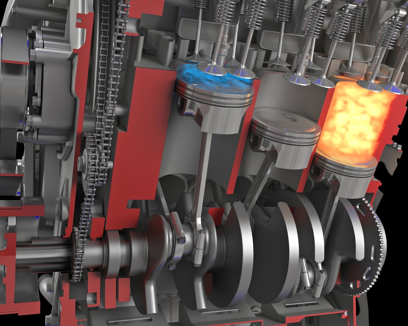 3D Sectioned V6 Engine Gasoline - TurboSquid 1344886