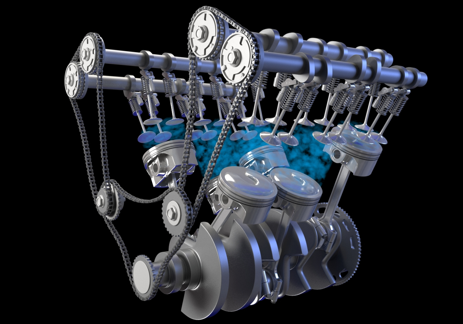 3D Sectioned V6 Engine Gasoline - TurboSquid 1344886