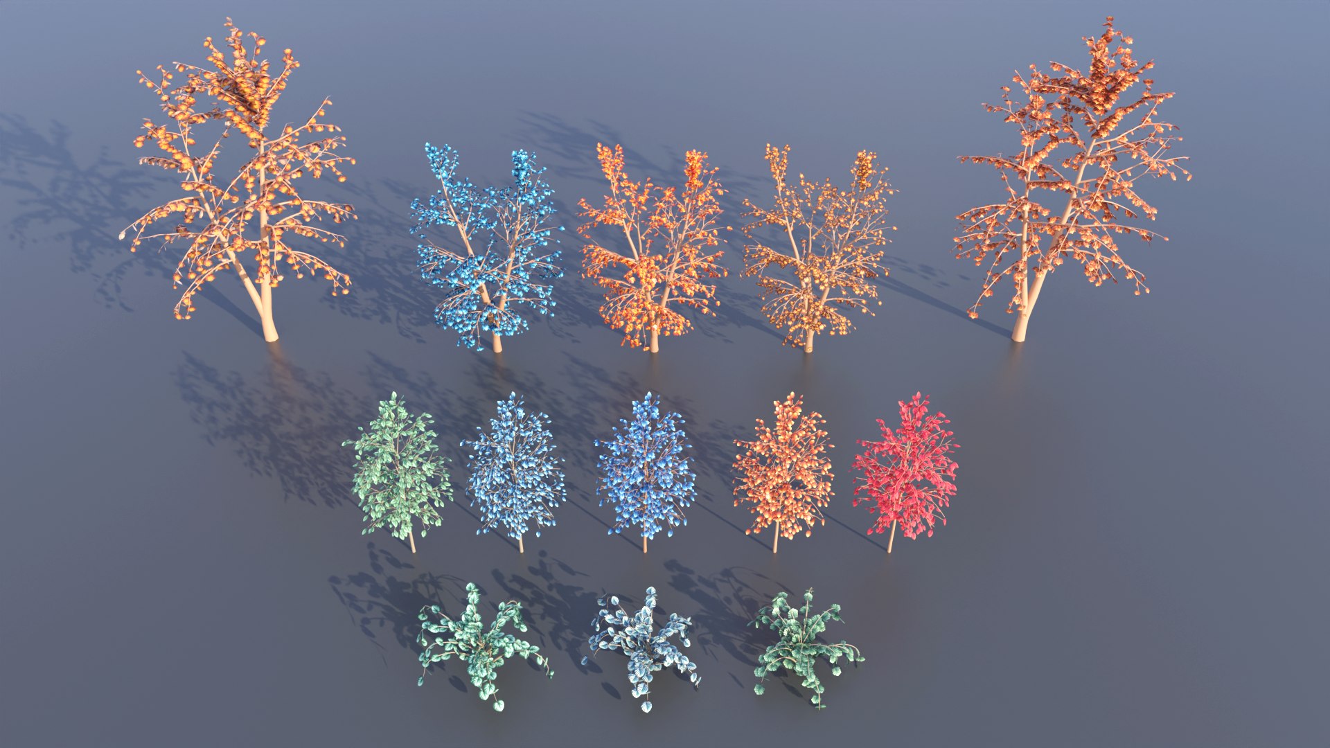 3D Types Texture Of Leaves And Trees Low Poly - TurboSquid 2226330