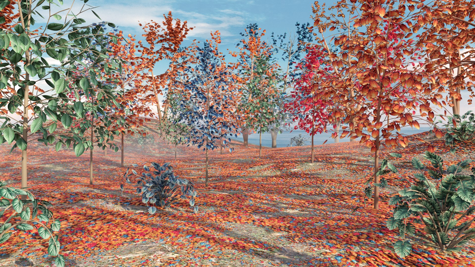 3D Types Texture Of Leaves And Trees Low Poly - TurboSquid 2226330