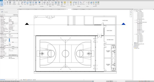 modelo 3d Proyecto Revit del edificio de la escuela secundaria ...