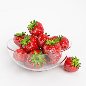 Strawberries in glass bowl