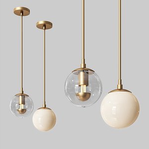 3D modo mono pendant brass model