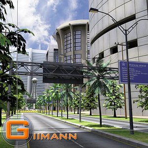 cityscape intersection 3d model