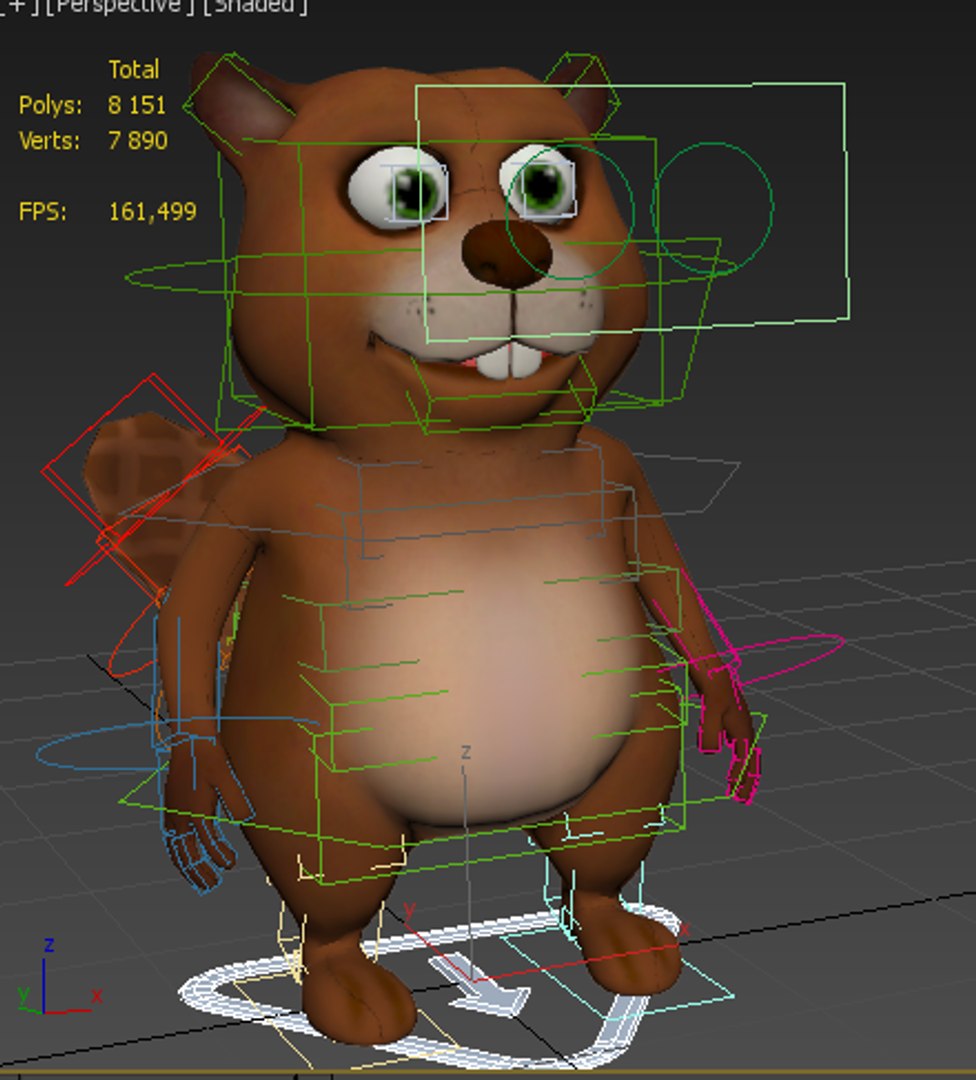 Cartoon Beaver Model - TurboSquid 1909210