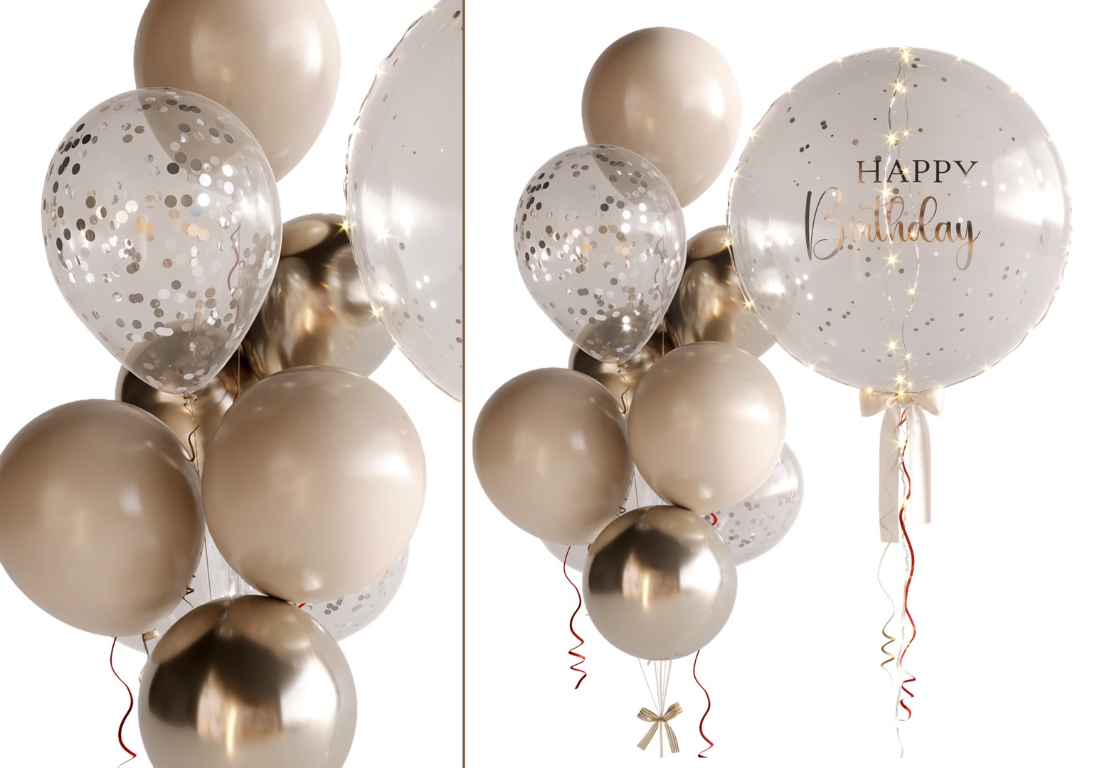 3D Balloons Birthday Holiday Decorations 3D Model - TurboSquid 2282830