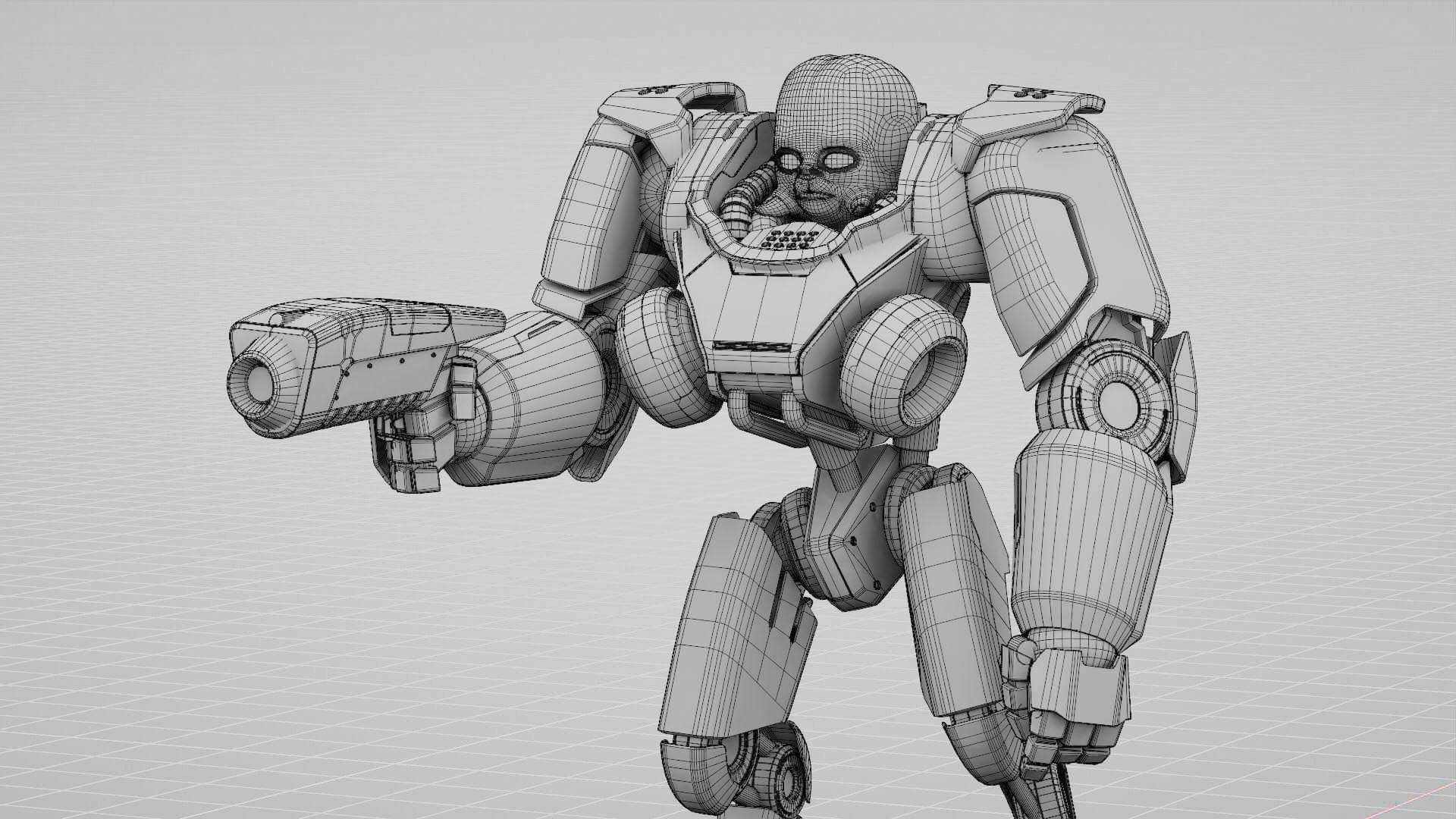 CYBORG ALIEN FIGHTER rigged 3D model - TurboSquid 1939927