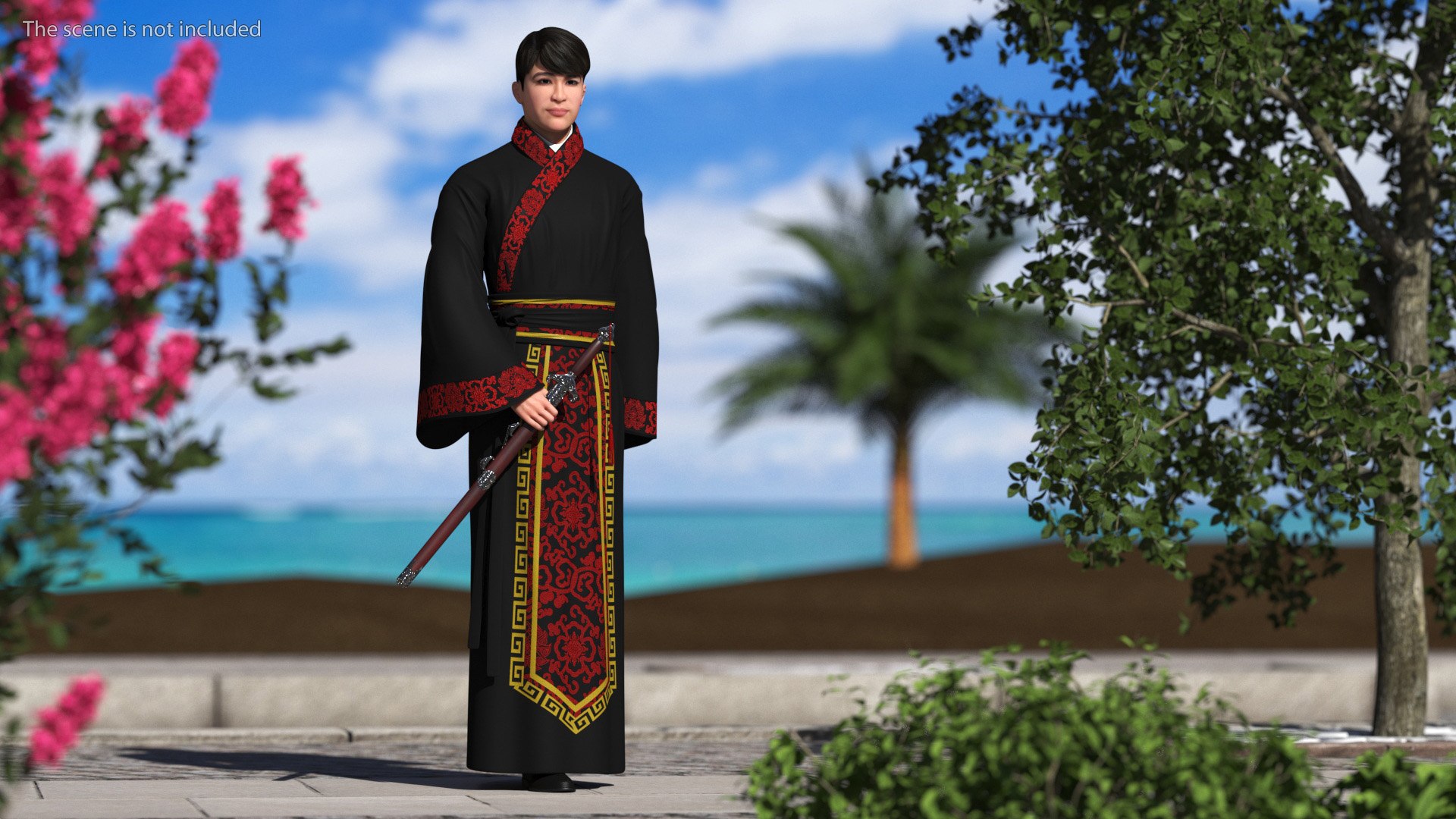 Rigged Traditional Style Chinese Man and Woman Collection for Maya 3D model preview