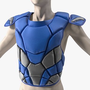 3D Sports Chest Shield on Mannequin Blue