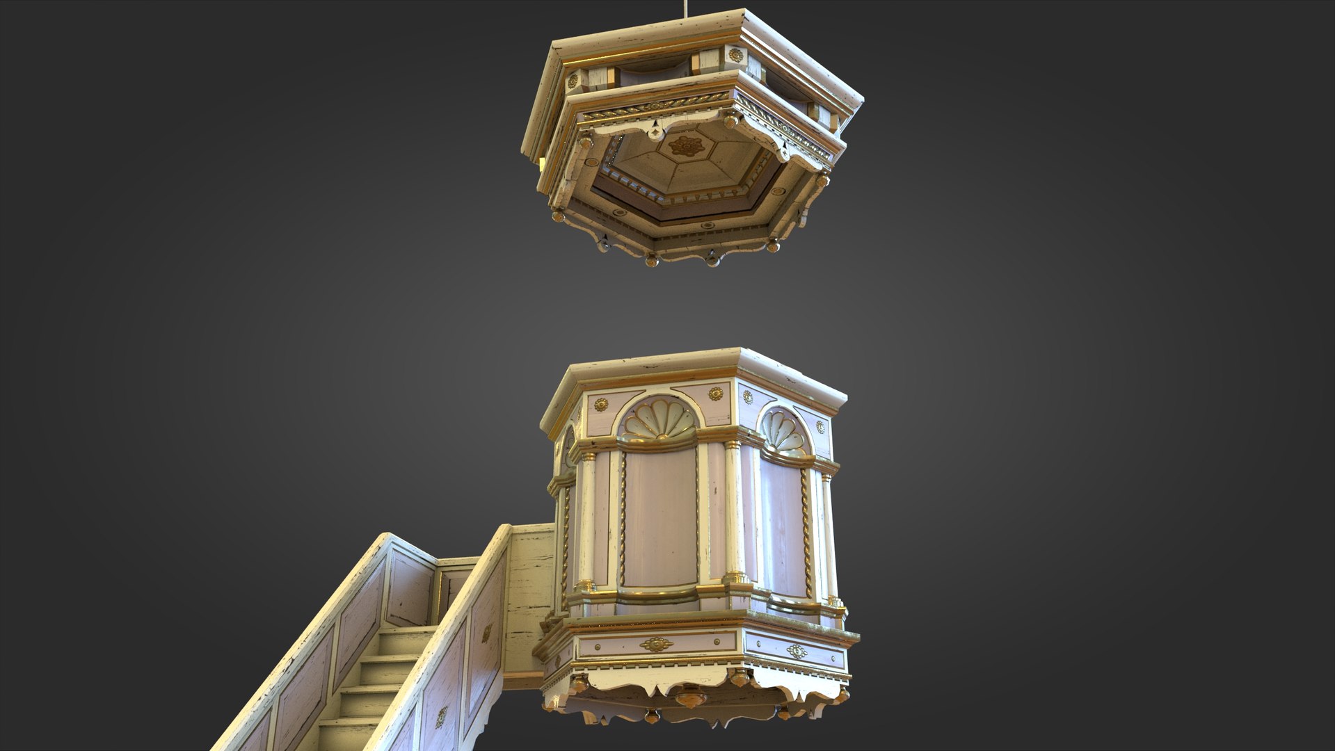 Medieval Church Pulpit Crema Rosee - PBR 3D Model - TurboSquid 1817538