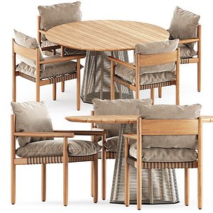 Tibbo Armchair and Sophie 951T outdoor Table 3D model