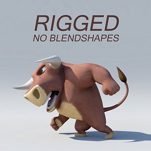 3D rigged bull model