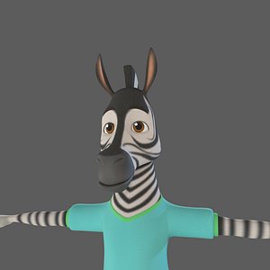 cartoon zebra model