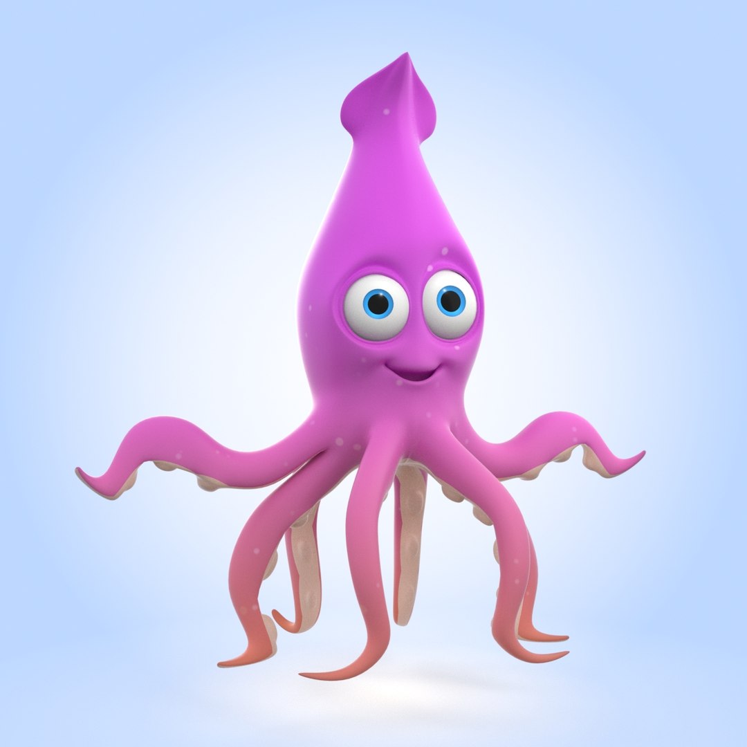 Purple Squid 3D Model - TurboSquid 2099180