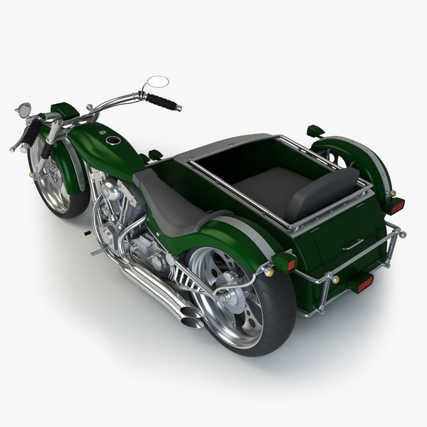 custom chopper sidecar 3d fbx