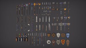 3D Low Poly RPG Fantasy Weapons