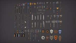 Low Poly RPG Fantasy Weapons - Asset for 3D Game