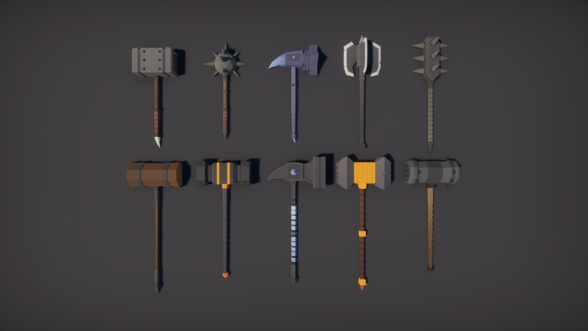 3D Low Poly RPG Fantasy Weapons https://p.turbosquid.com/ts-thumb/o2/sauKBg/mm/7/png/1657207037/1920x1080/fit_q87/3aee432cc663a8a3a16f2eb40b9ef39fb7255390/7.jpg