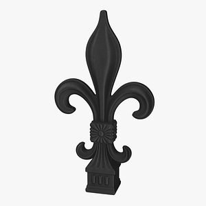 3D Fleur De Lis Sculpture Black
