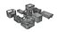 plastic crates pack 3D model