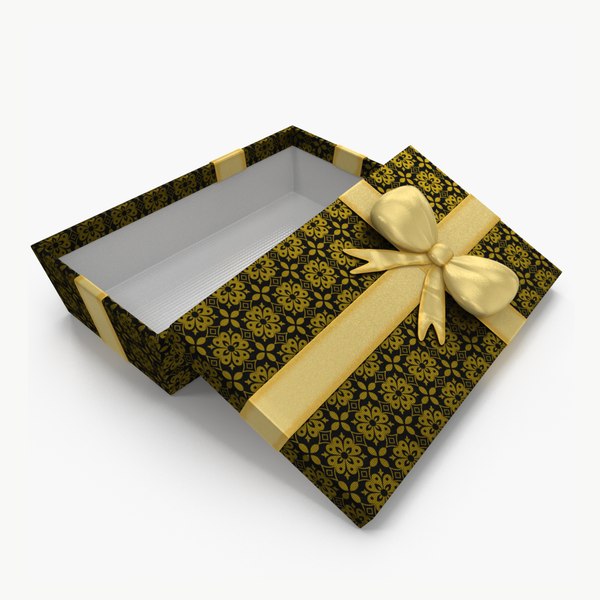gift box open black 3d model