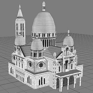 3d model sacrecoeurtowerchurcharchitecturehousebuildingstructuremonumentparis