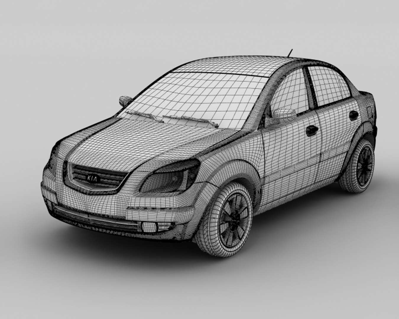 3d Kia Rio Sedan Model