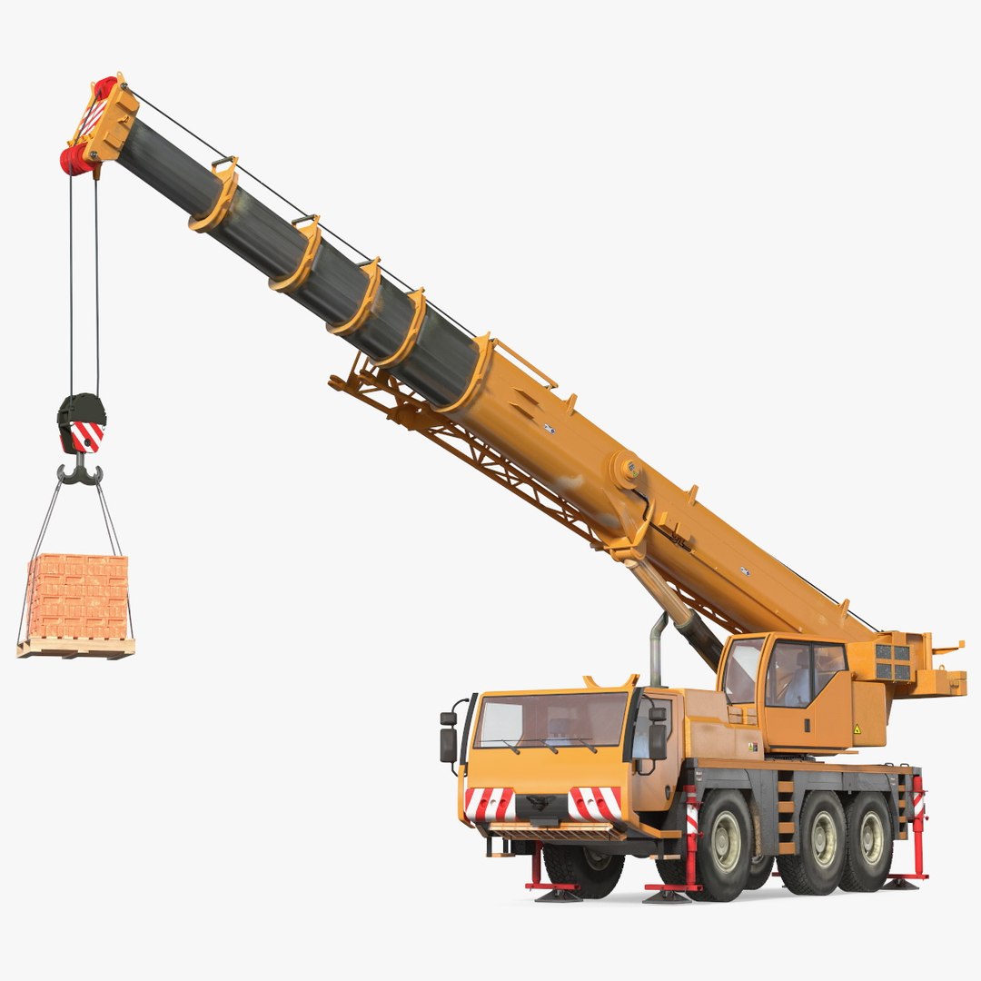 Compact Mobile Crane Liebherr With Load 3D model preview