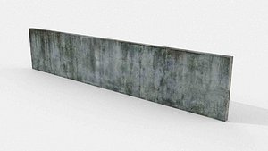 Cracked Concrete Wall 3D model