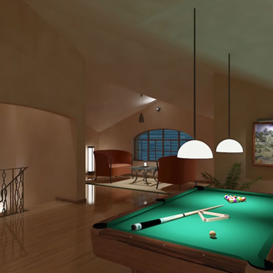 3d Model Of Penthouse Bar Interior