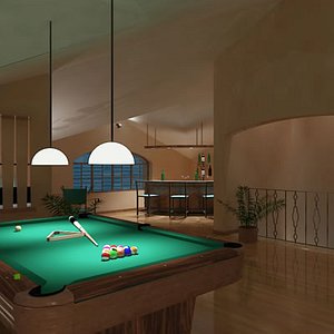 3d model of penthouse bar interior