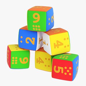 3D Baby cubes soft with numbers 03