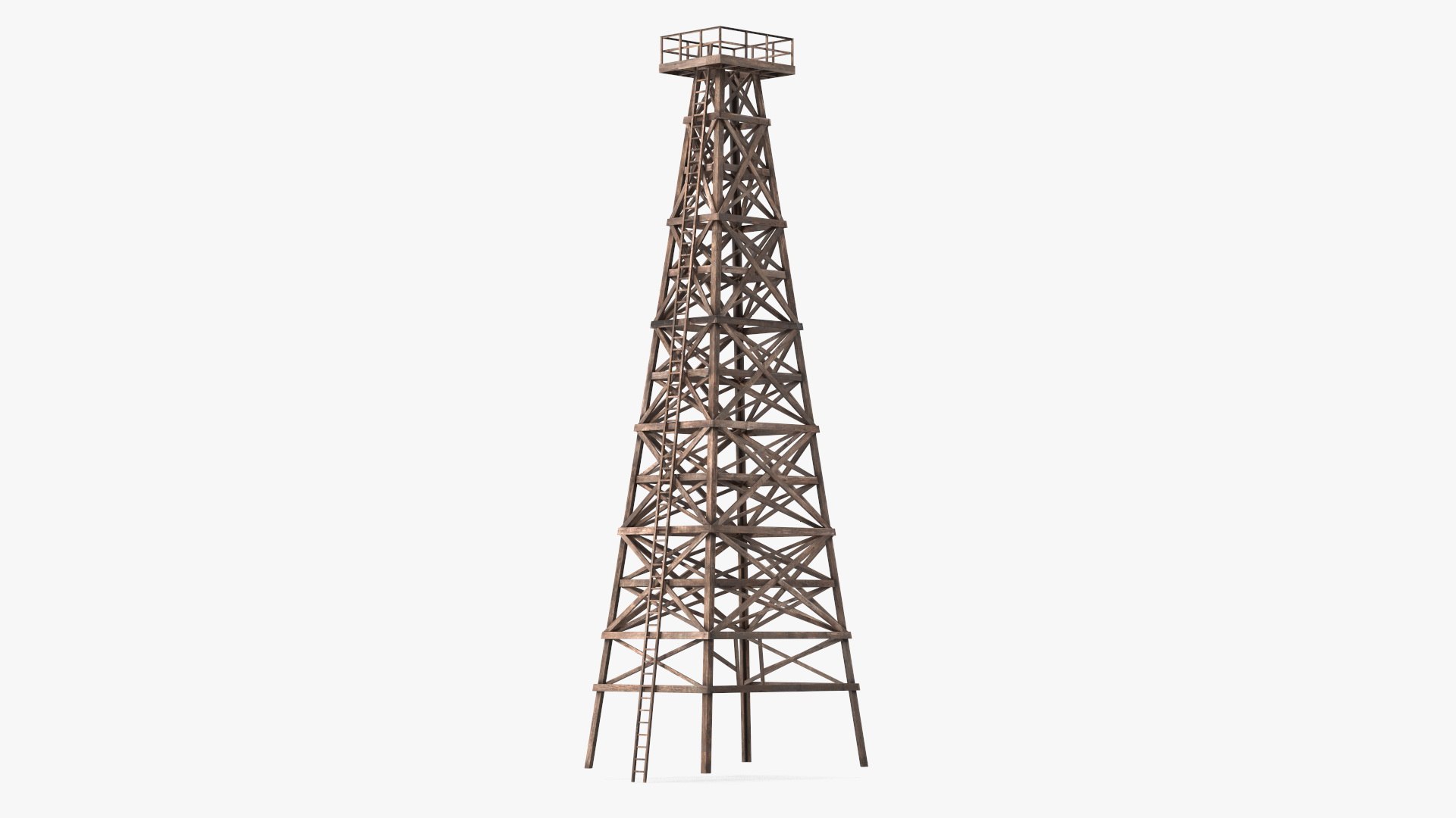 Wooden Derrick Tower 3D model preview